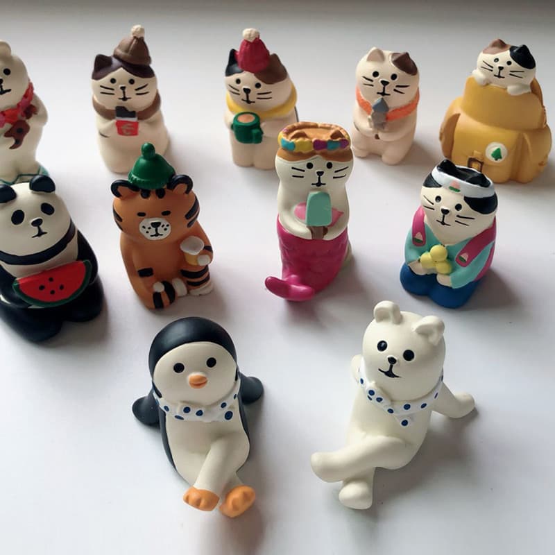 Criativo japonês dos desenhos animados pinguim Panda Micro paisagem escritório ins Mini Desktop resina decoração pequeno