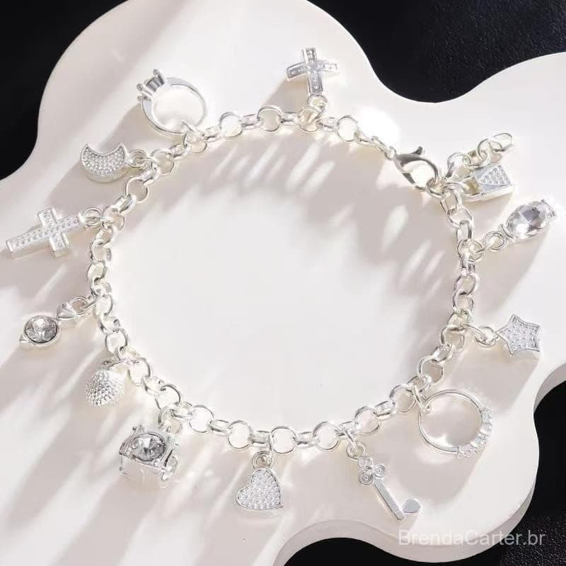 925 Prata Banhado Corrente Pulseira Para Mulheres Jóias De Prata Moda Charme Corrente Pulseira Jóias Acessório