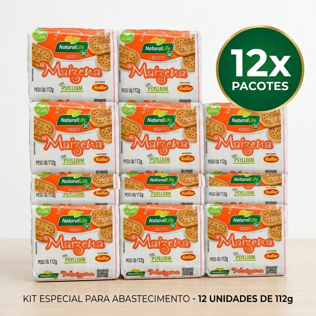 Biscoito de Maizena Vegano Sem Glúten Natural Life 112g Kodilar