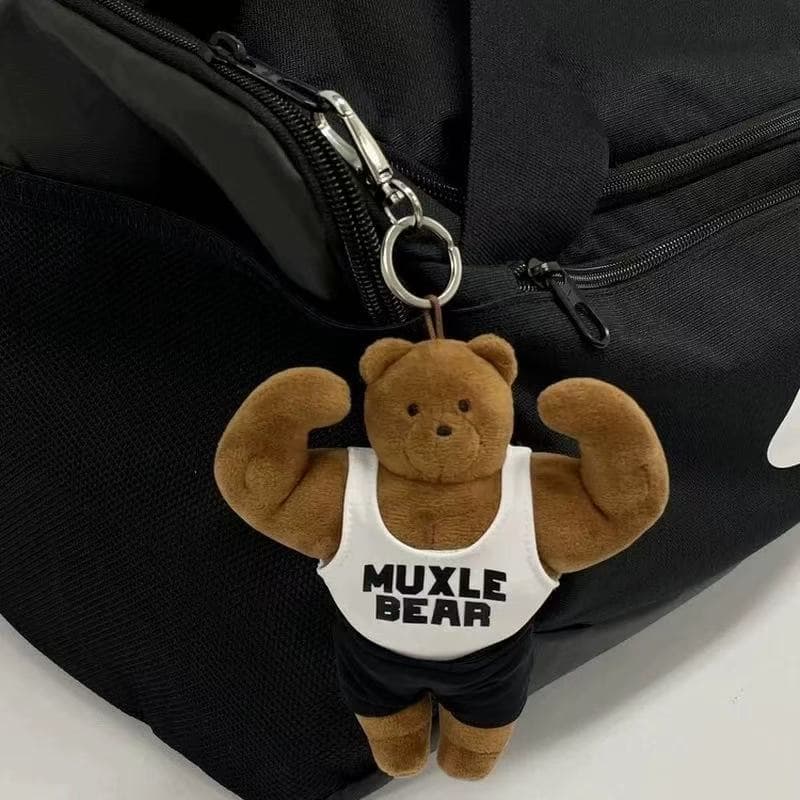 Urso de pelúcia estilo coreano para fitness, urso de pelúcia com músculos abdominais, brinquedo de pelúcia Ma Dongxi, ch