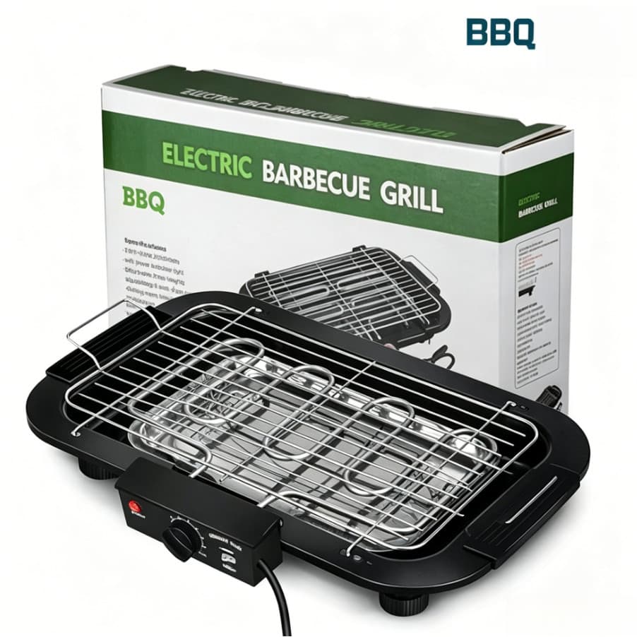Churrasqueira elétrica 110v 1500w Sem fumaça Grelhador de Mesa Portátil  Churrasco Cozinha 7 Nivel