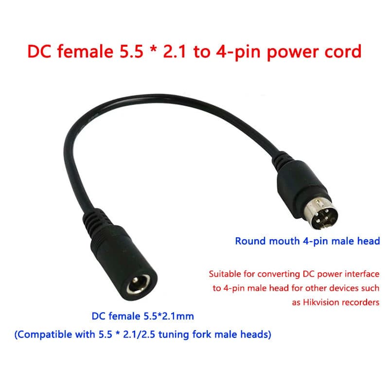 1 unidade de Cabo Adaptador de Energia DC 5.5 x 2.1mm Fêmea para MINI DIN 4 Pinos Macho para SATO TG-5011-19V-ES LCD TV