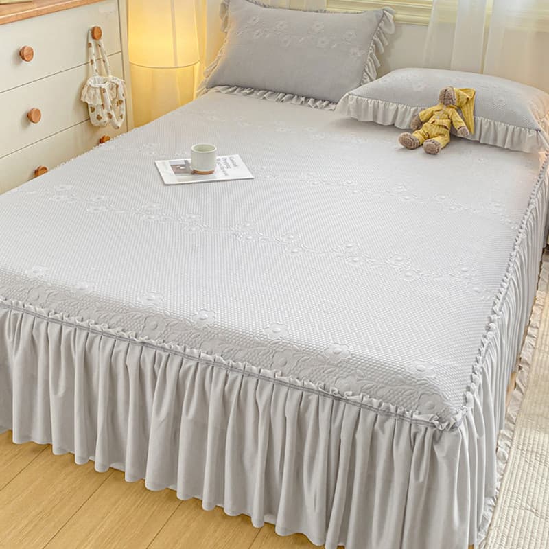 Verão gelo Doudou tapete legal saia de cama conjunto de três peças lavável à máquina sensação fresca seda gelo ar condic