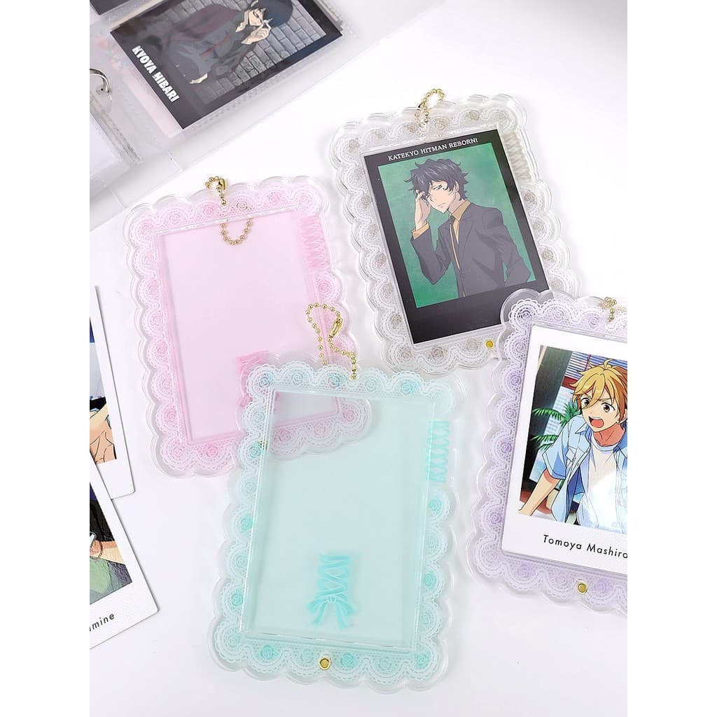Gumei acrílico quadrado moldura pingente Polaroid estrela cartão Anime decoração periférica exibição renda