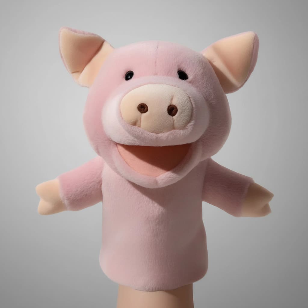 Animal mão fantoche brinquedos de pelúcia porco mão boneca bebê reconfortante boneca jardim de infância desempenho inter