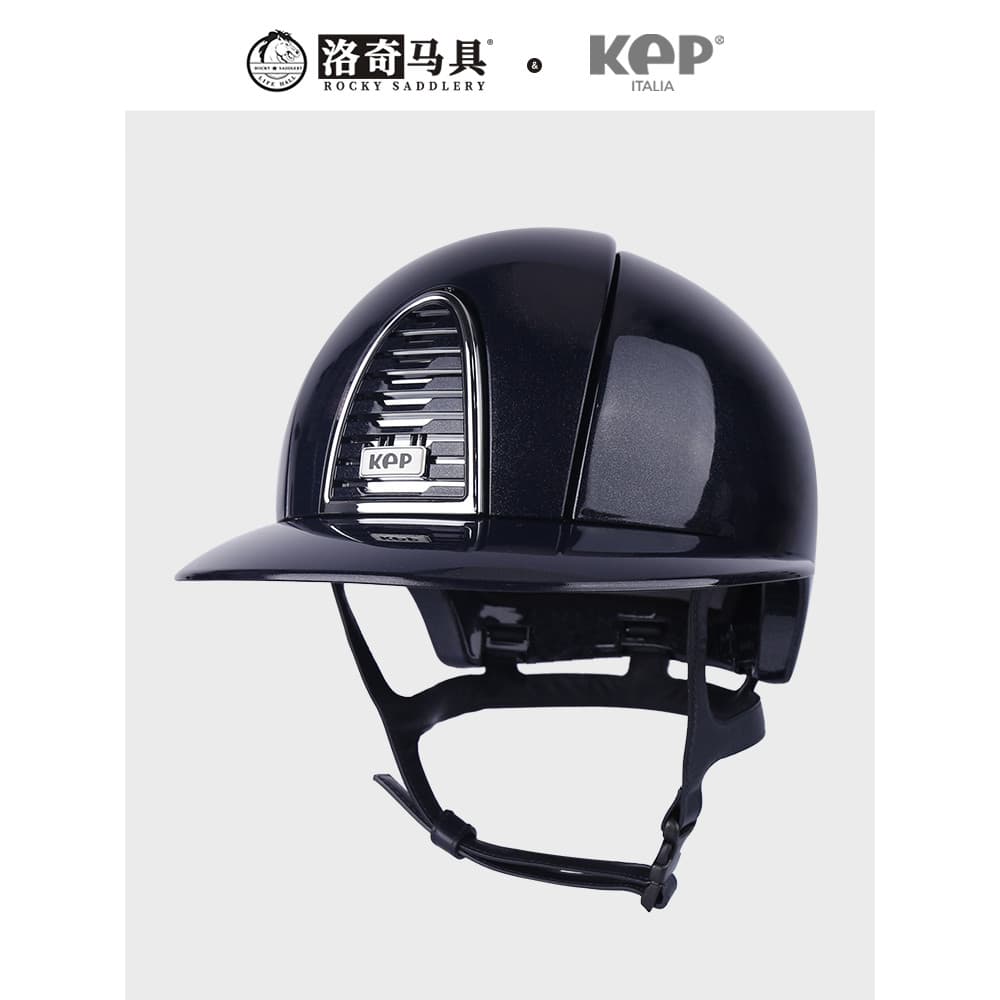 Itália kep Big Brim Azul Escuro Brilhante Capacete Equestre Azul Escuro Capacete Rider 8101268