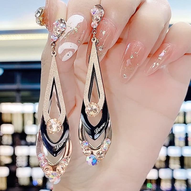 Brincos Geométricos de Diamante para Mulheres Hipoalergênicos QPSF O519