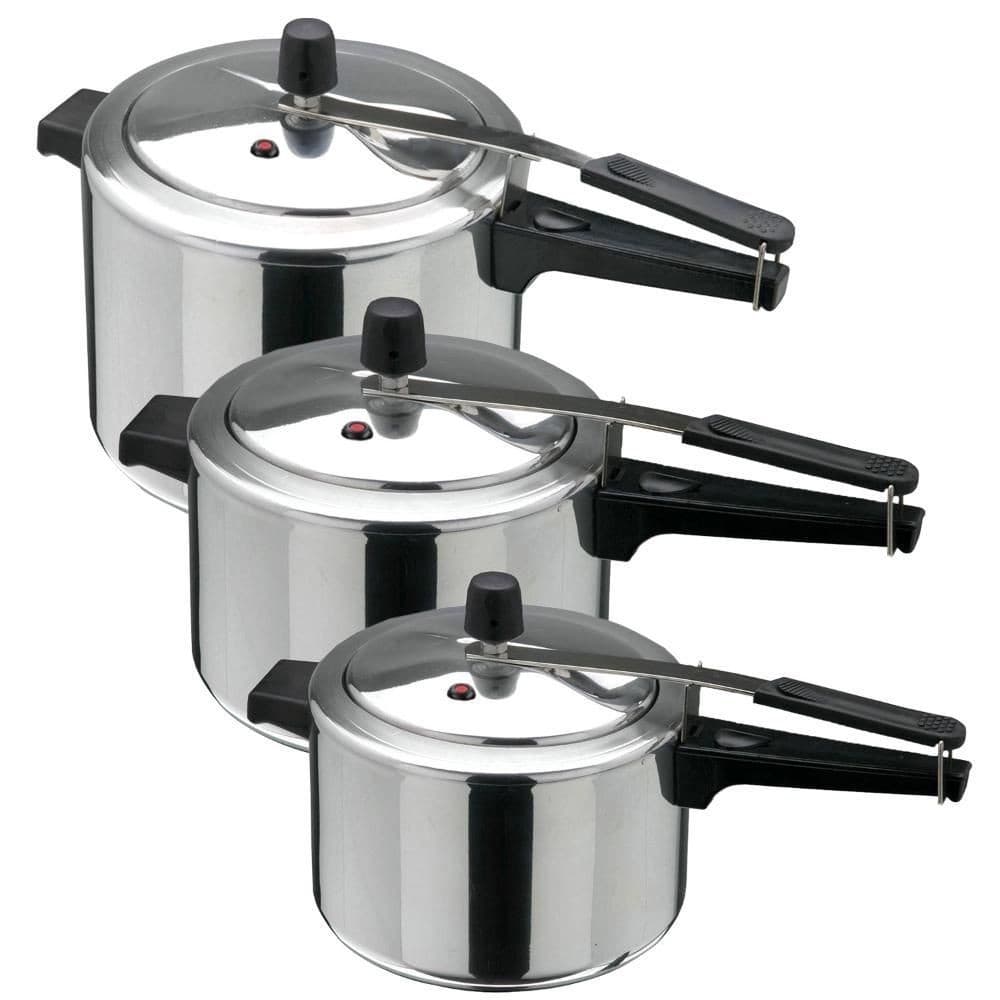 KIT 3 PANELAS DE PRESSÃO POLIDA 4,5 LITROS 7 LITROS E 10 LITROS ASJ + ENVIO RAPIDO E SEGURO