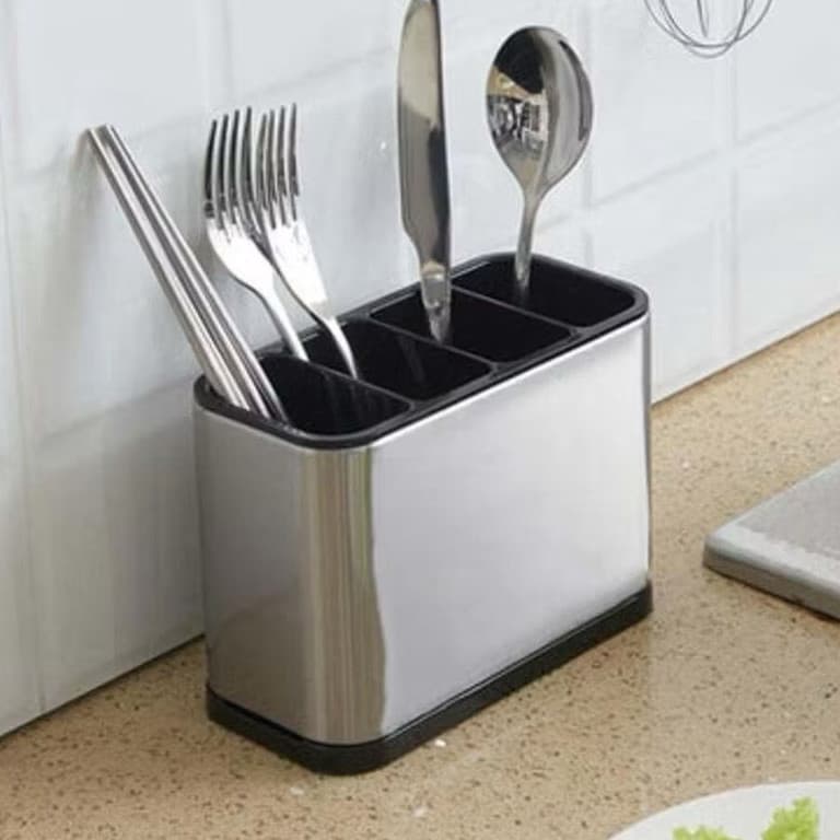 Escorredor Talher Aço Inox Suporte Organizador  Utensílios