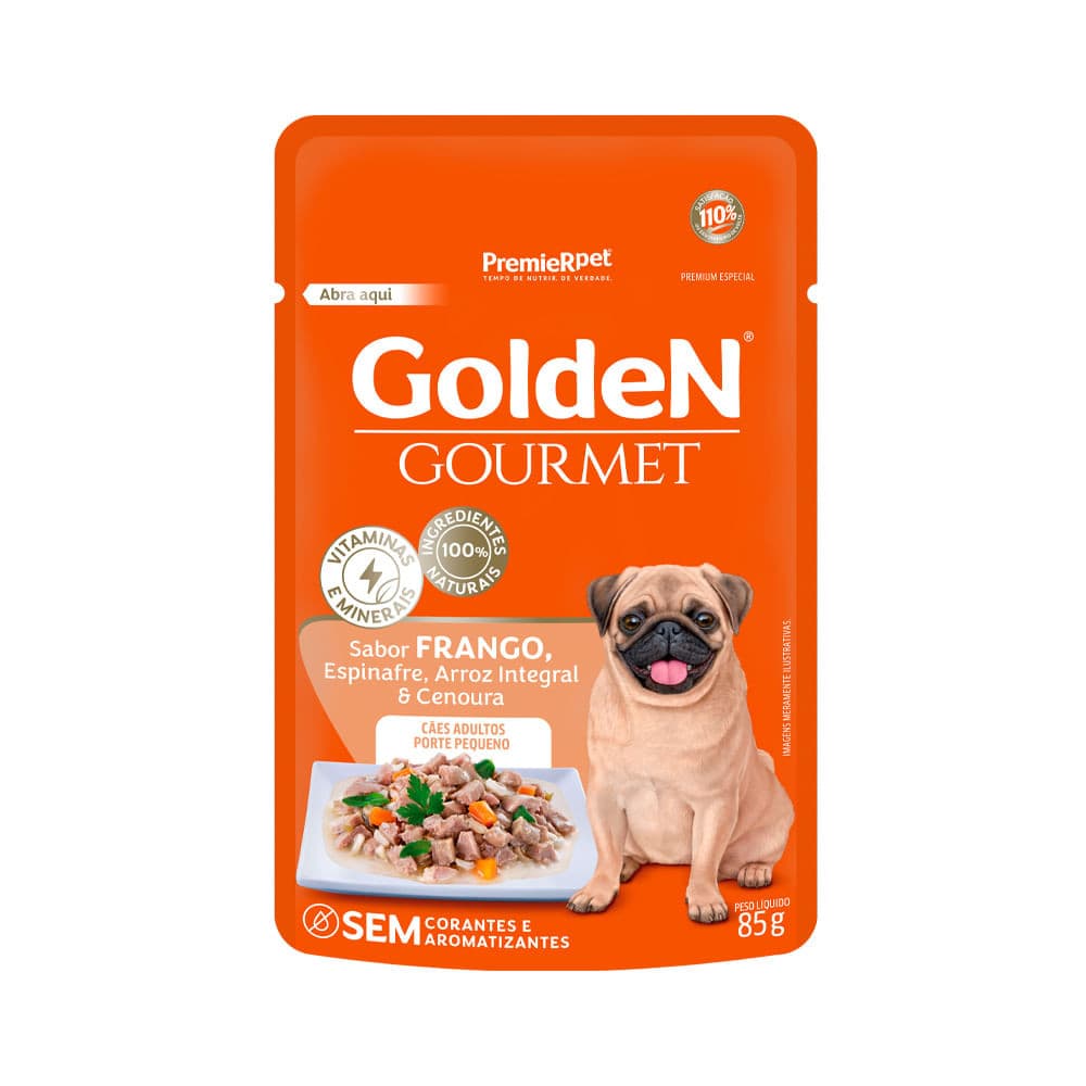 Ração Umida Golden Sache Gourmet Caes 85G Ad Rp Frango