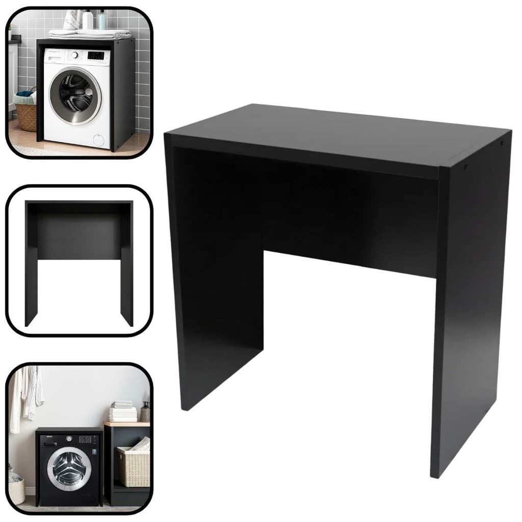 Nicho Decorativo para Maquina Lava e Seca 91x69x64cm Preto