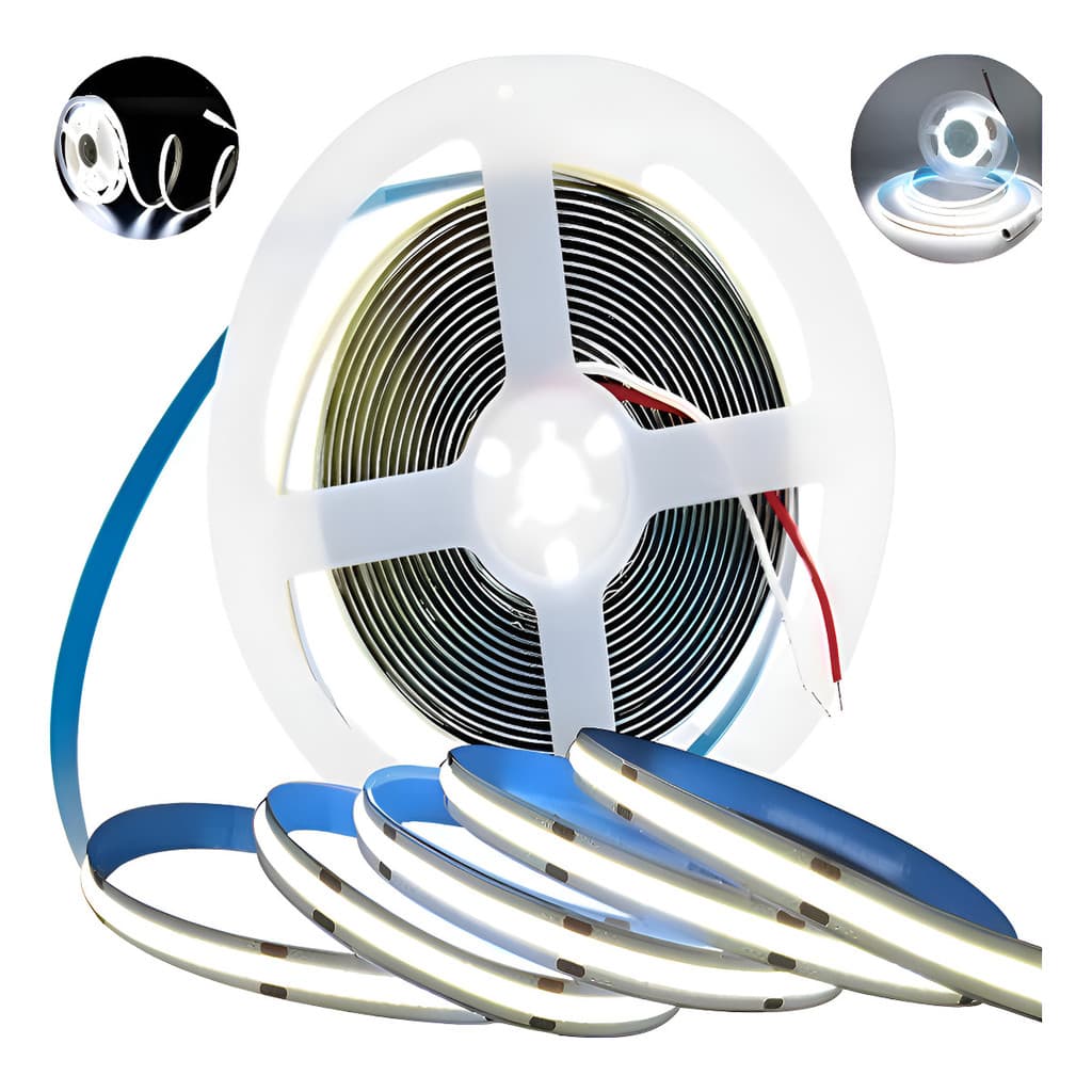 Rolo De Fita Led  Cob 5mts 12v Ip20 320 Led Quente