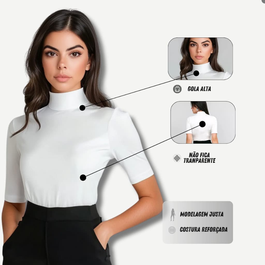 Kit Blusa Manga Curta Feminina Cacharrel Lisa Suplex