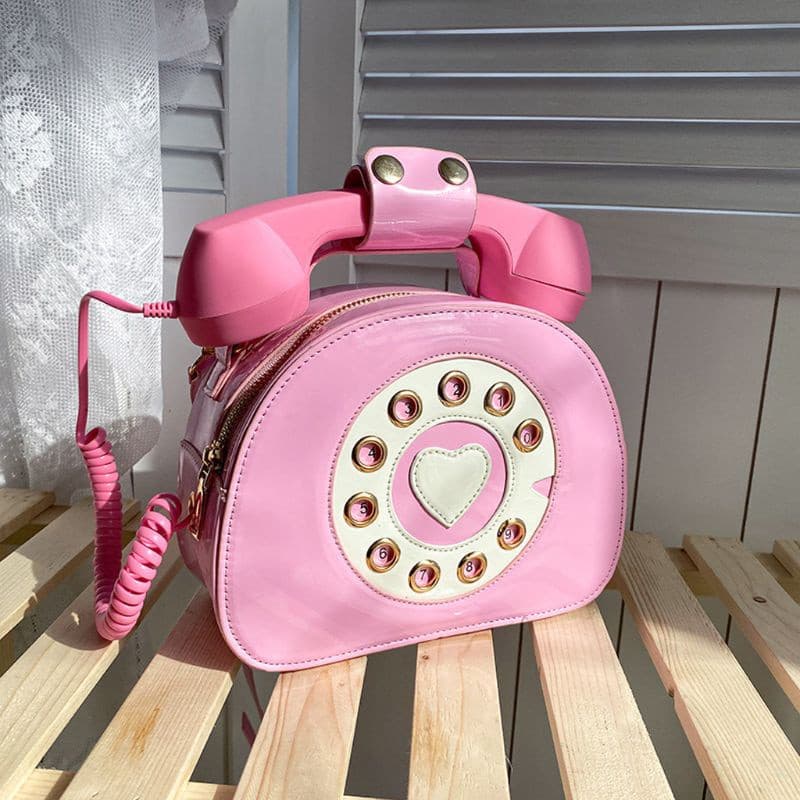 Bolsa Crossbody Feminina Em Couro PU Formato De Telefone