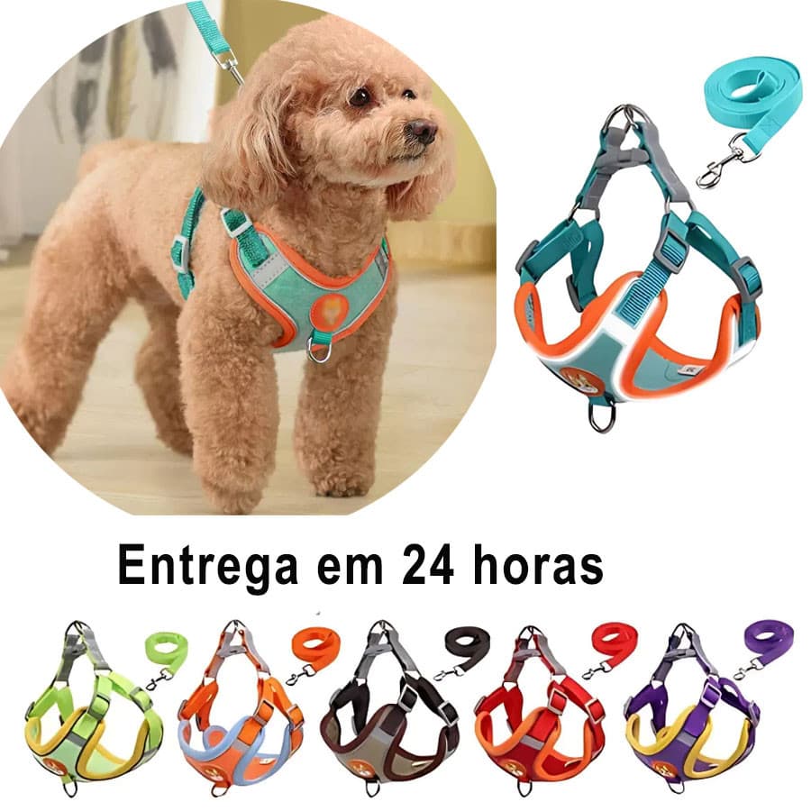 Coleira Peitoral Cachorro E Gato para cachorro pequenos e médios para pet colete confortável