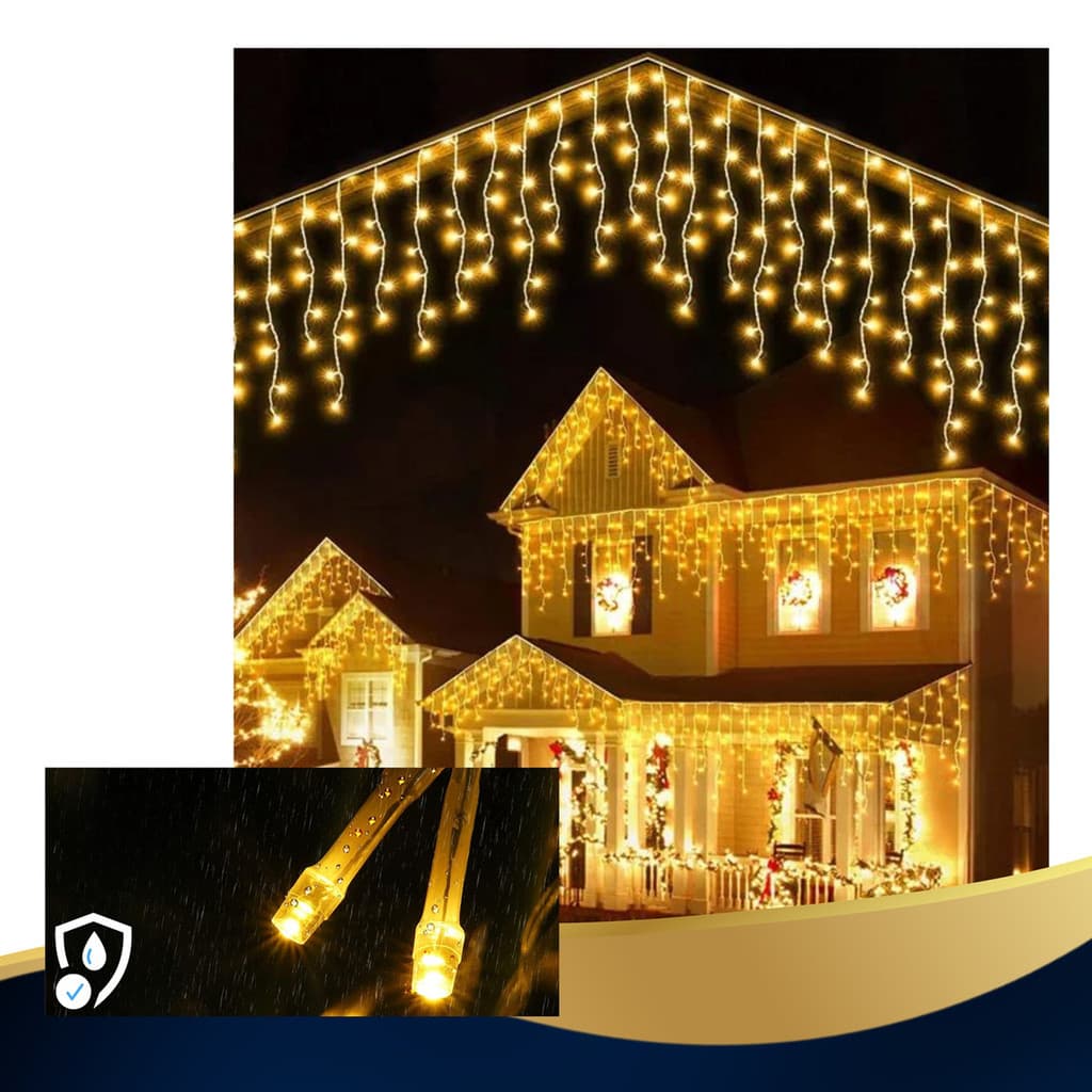 Cascata 400 Led 10m Natal Cor Das Luzes Branco Quente 110v ou 220v