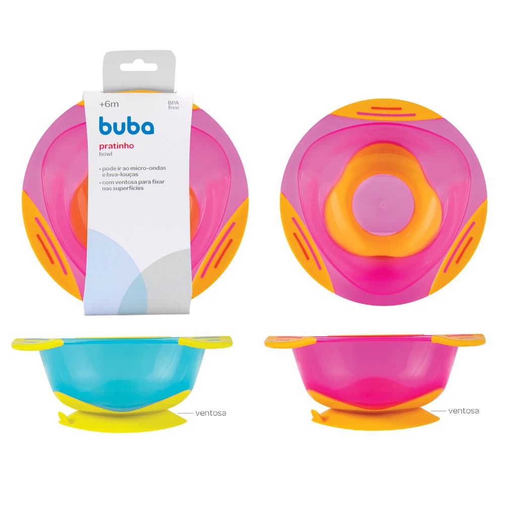 Pratinho Fun Bowl Com Ventosa Buba Prato Fundo Alimentação