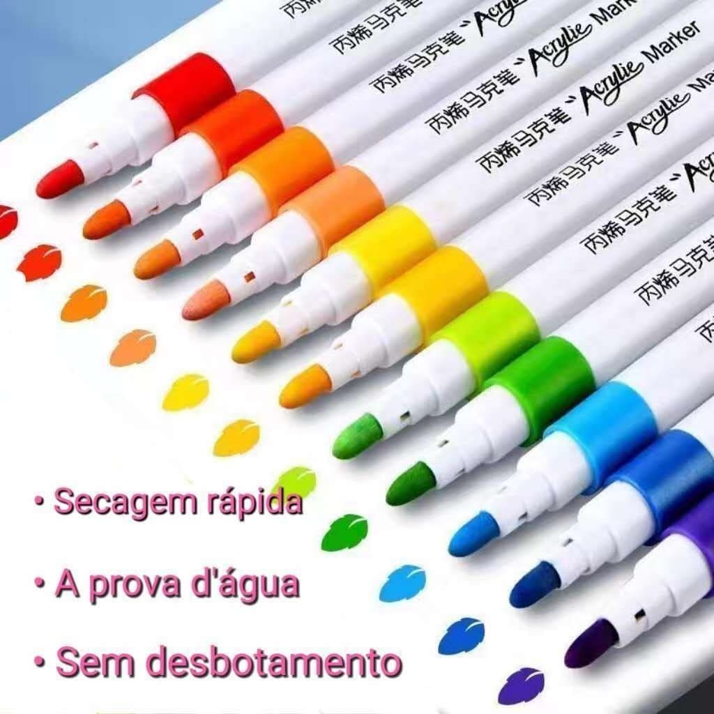 Caneta marcadora acrílica 24 36 48 60 80cores à prova d'água pincel especial cor opaca de cartão antiga caneta colo