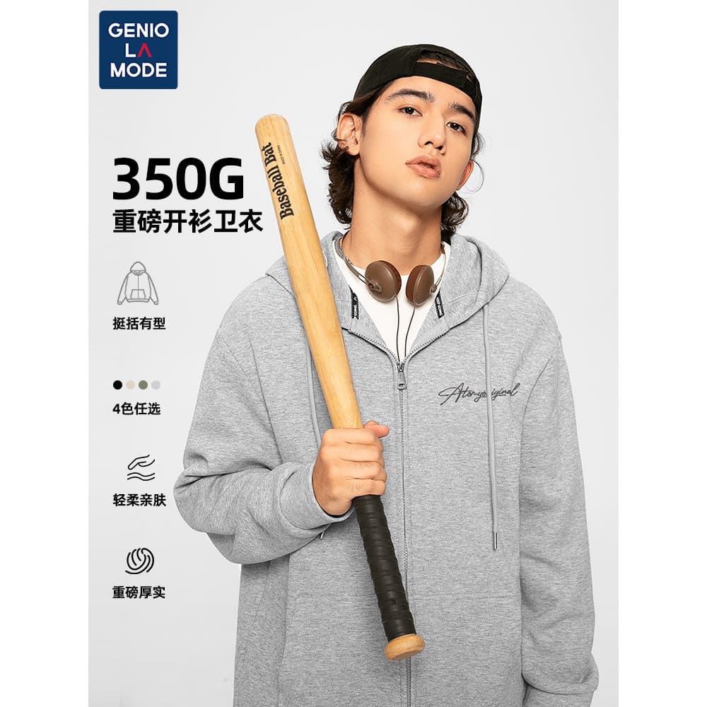 GENIOLAMODE Americano Casual Moletom Masculino Com Capuz Primavera Outono 2025 Novo Estilo Esportes Zipper Cardigan Jaqu