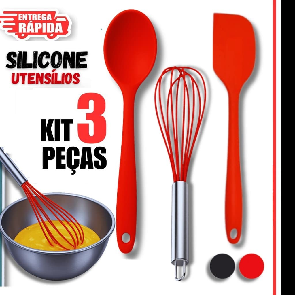 3 Peças Silicone Batedor de Ovos Fue Fuet Colher de Silicone Multiuso Espatula pão duro Variáveis