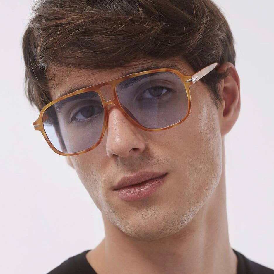 Óculos de Sol Quadrados Femininos para Homens, Óculos de Sol Azuis Oversized Originais, Óculos de Sol Femininos da Moda.