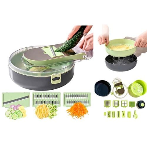 Ralador Fatiador Vegetais Multifuncoes 15 Pecas Cozinha Pratica Saudavel