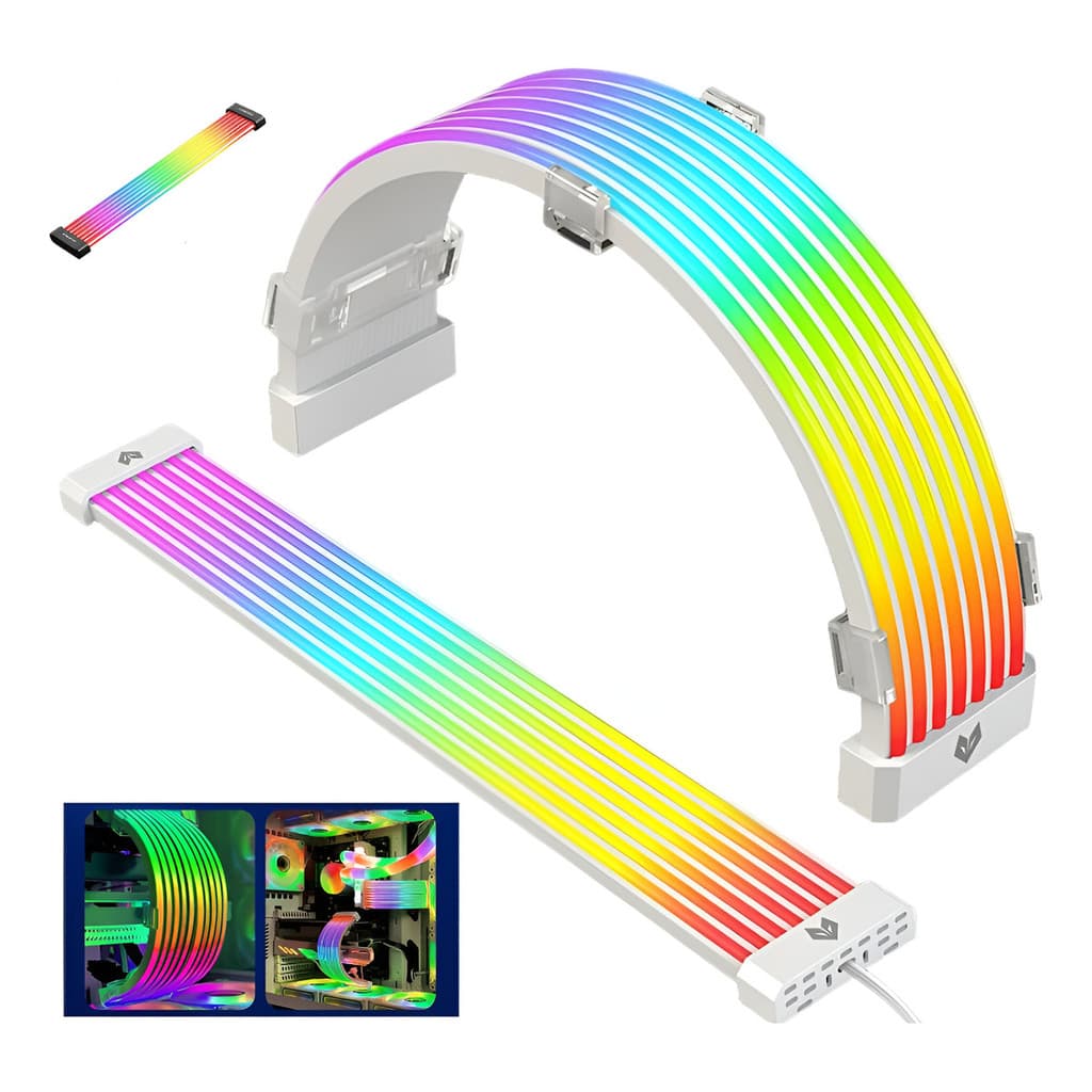 Cabo Extensor Sleeved Lightglow Argb P/gpu 3 X 8p 108leds