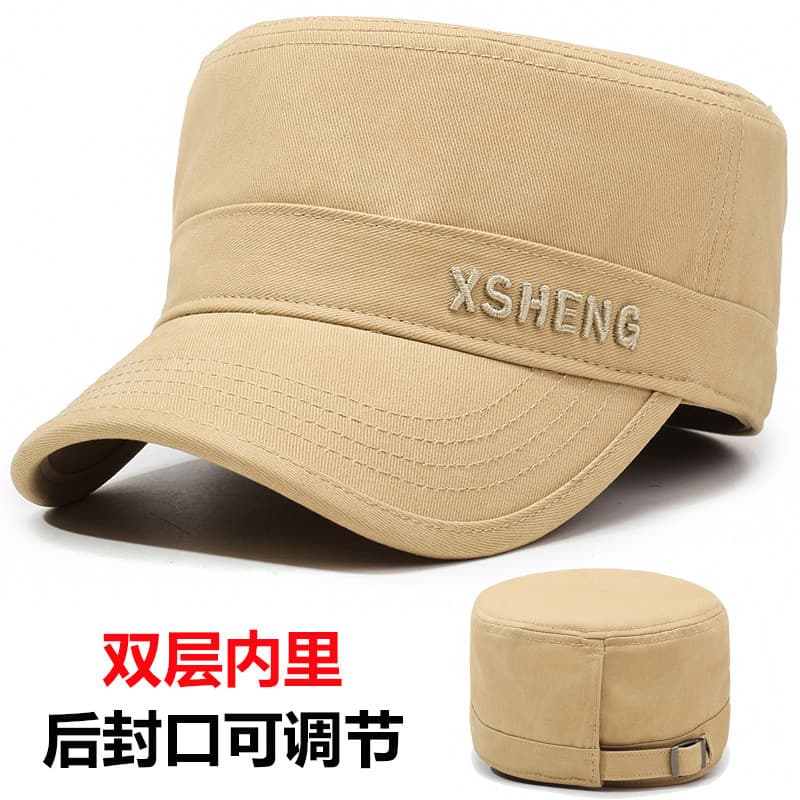 Chapéu masculino plano com vedação traseira ajustável outono inverno versão coreana moda Casual bordado aba curta boné a