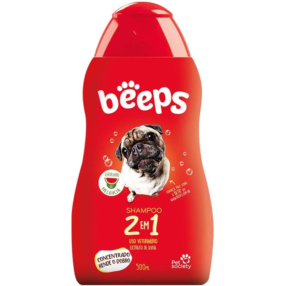 SHAMPOO BEEPS PELOS CURTOS 2 EM 1 CAES 500ML AROMA DE MELANCIA