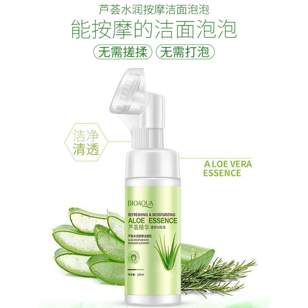 Compre um e ganhe um grátis Aloe Vera Hidratante Limpador Hidratante Espuma de Limpeza com Cabeça de Escova Limpador Fac