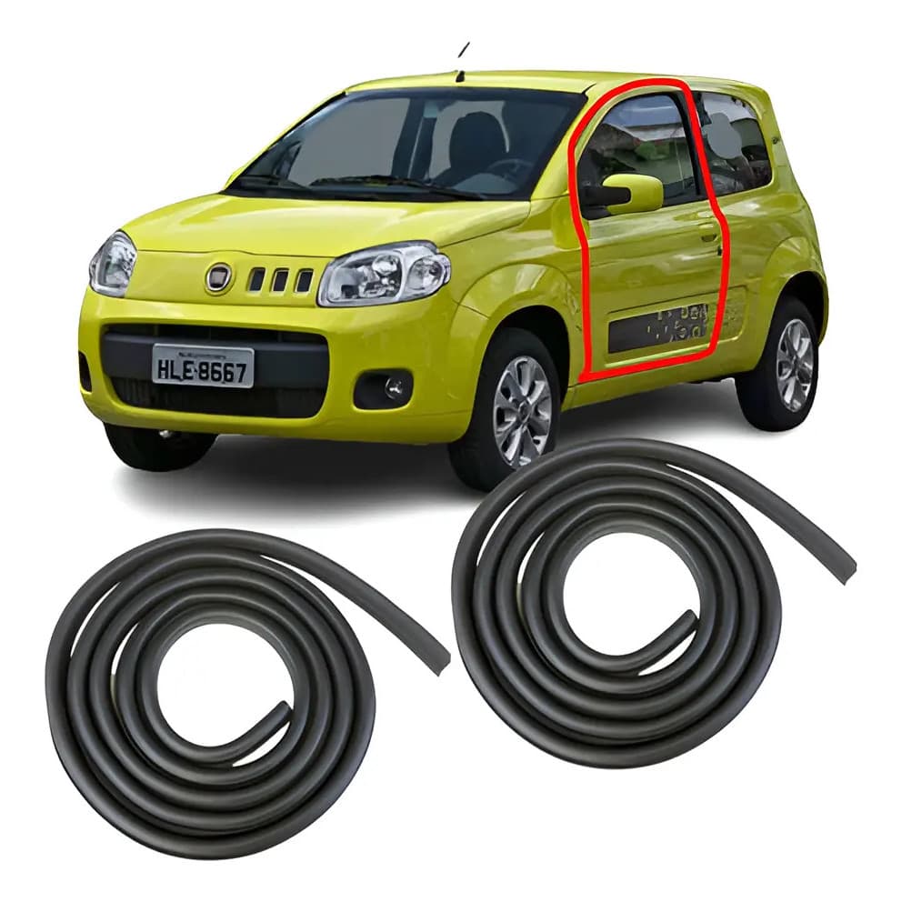 Jogo 2 Borrachas Portas Fiat Uno Vivace Way 2010 2011 2012