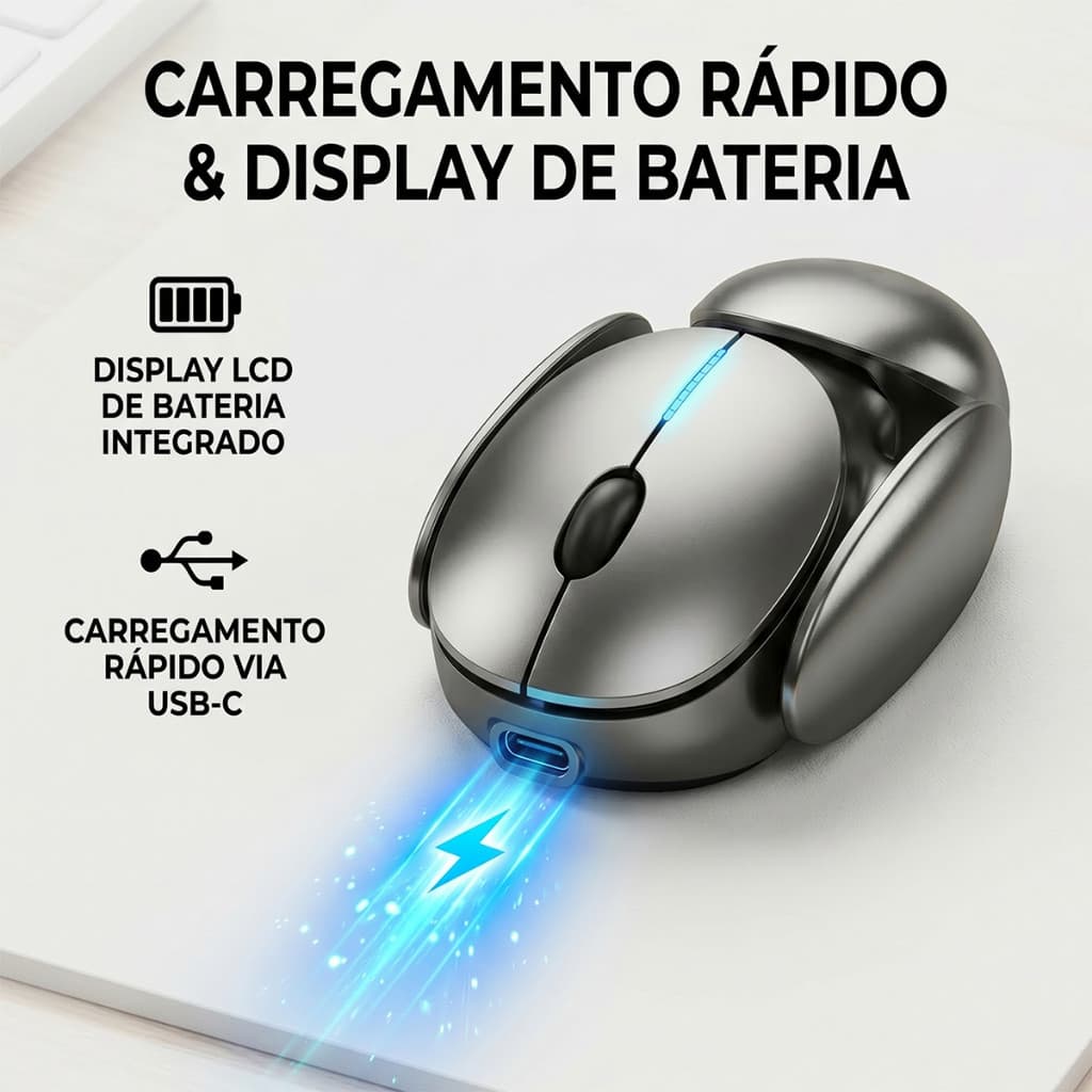 HREBOS x HEYOO Mouse silencioso sem fio recarregável modo duplo jogo de escritório Universal