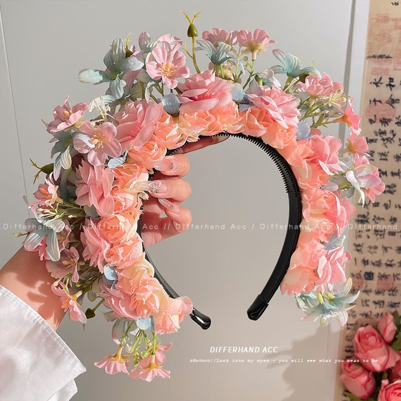 Hairpin flor bandana feminino 2024 novo estilo Headwear crianças High-End sentimento Quanzhou Pupu menina bebê Hanfu ban
