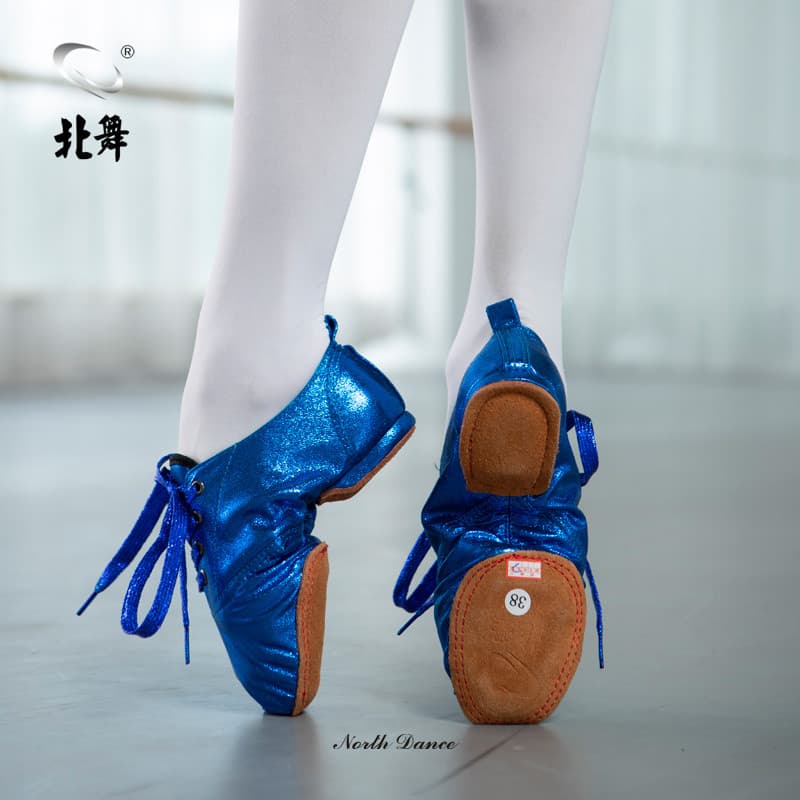 Sapatos de balé com sola de dança do norte, azul, cano baixo, sapatos de professor, Jazz, salto baixo, dança clássica, q