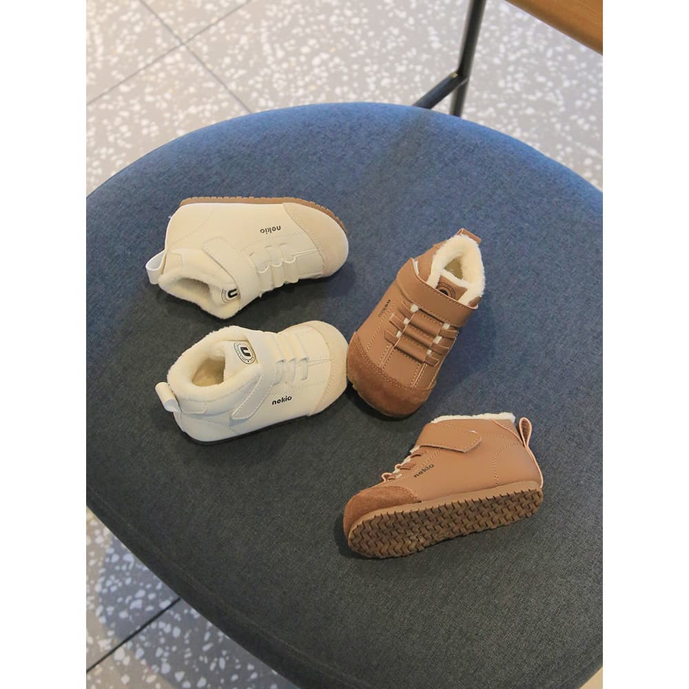 W inverno novo estilo sapatos de algodão do bebê mais veludo dois algodão sapatos de alta qualidade meninos meninas cria