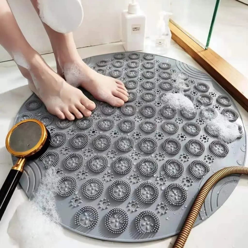 Tapete de banheiro redondo antiderrapante, tapete para chuveiro e banheiro, tapete de chão para banheiro de hotel, tapet