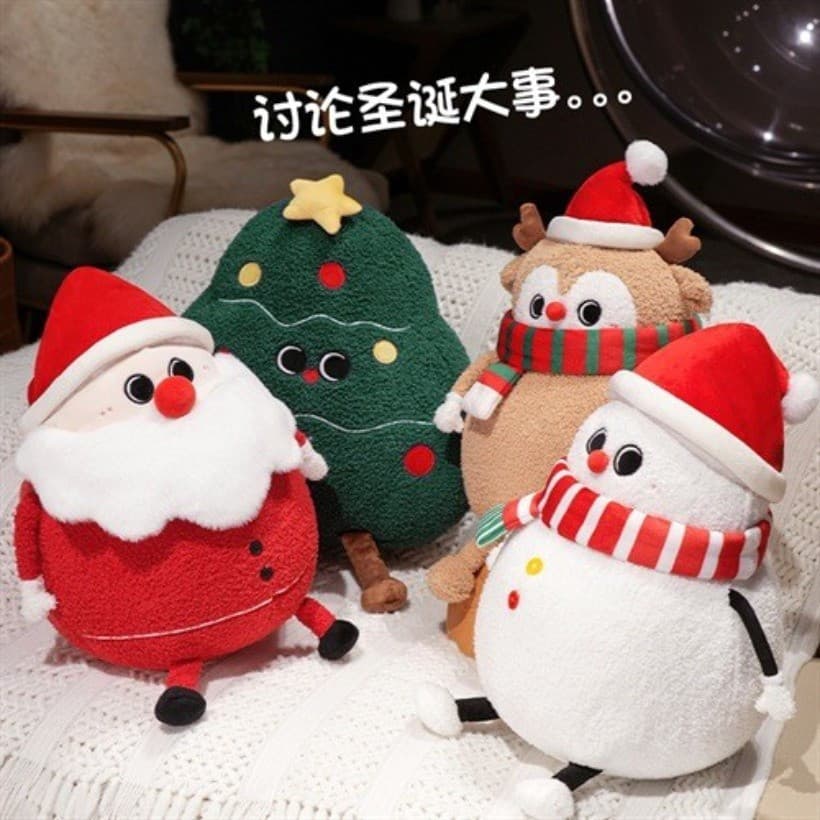 Super Macio Toque Papai Noel Rena Brinquedo De Pelúcia Árvore De Natal Lance Travesseiro Boneca Decoração Presente Para