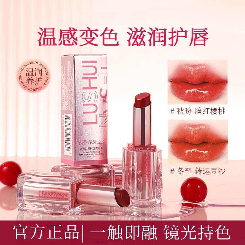 Macaron mudança de temperatura batom batom hidratante Fade linhas labiais Fix cor iluminar a cor do lábio oficial auten