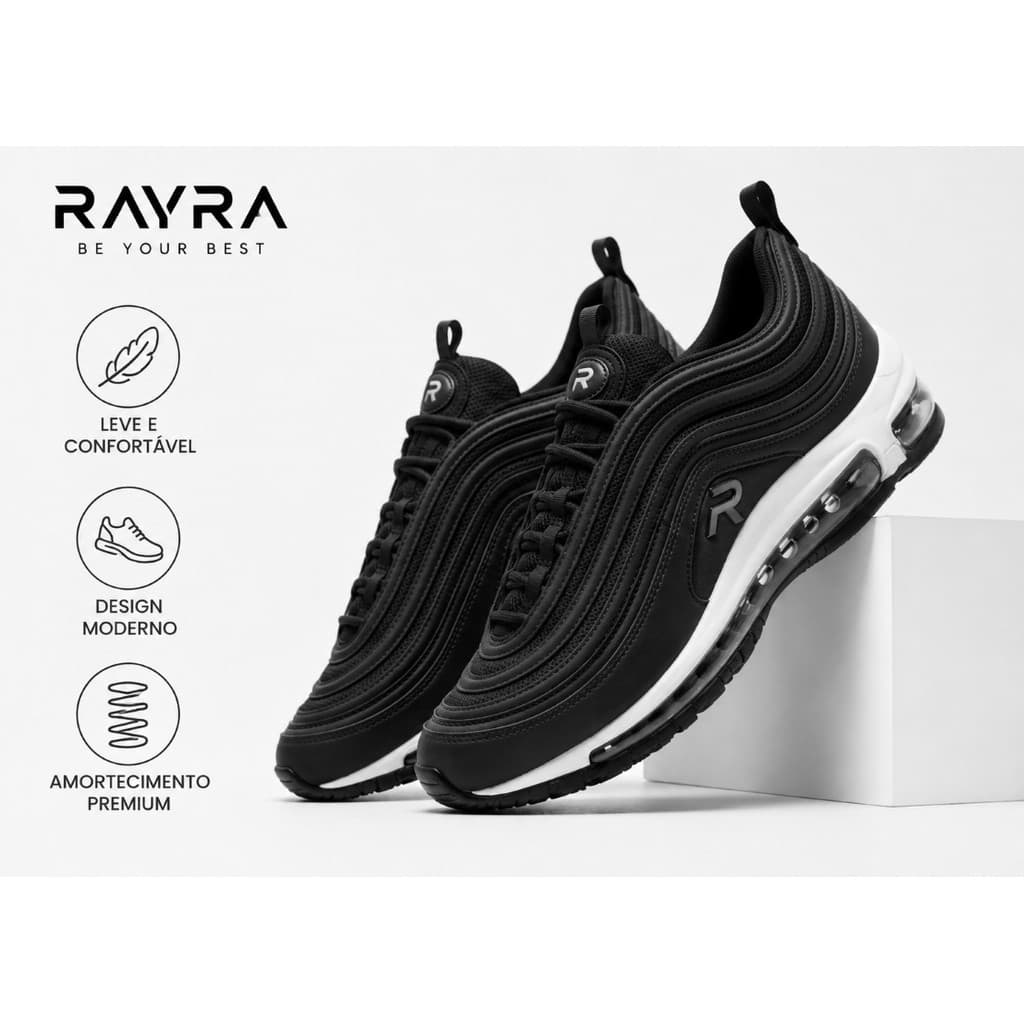 TENIS MASCULINO RAYRA 97 PRETO BRANCO CASUAL VARIAS CORES !