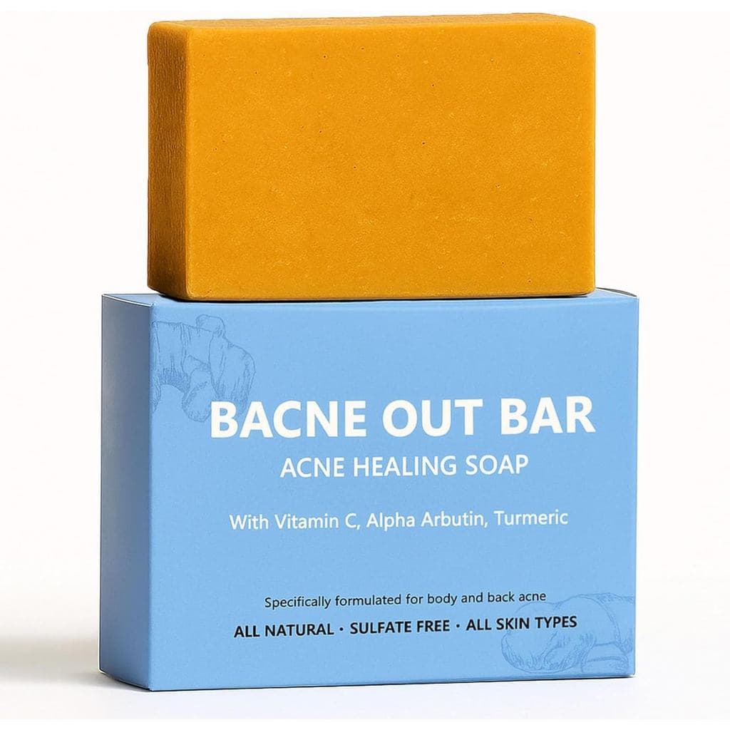 Sabonete em Barra Eclairs Bacne Out com Cúrcuma, Vitaminas C e Alfa Arbutina, Sabonete Esfoliante Iluminador para o Corp