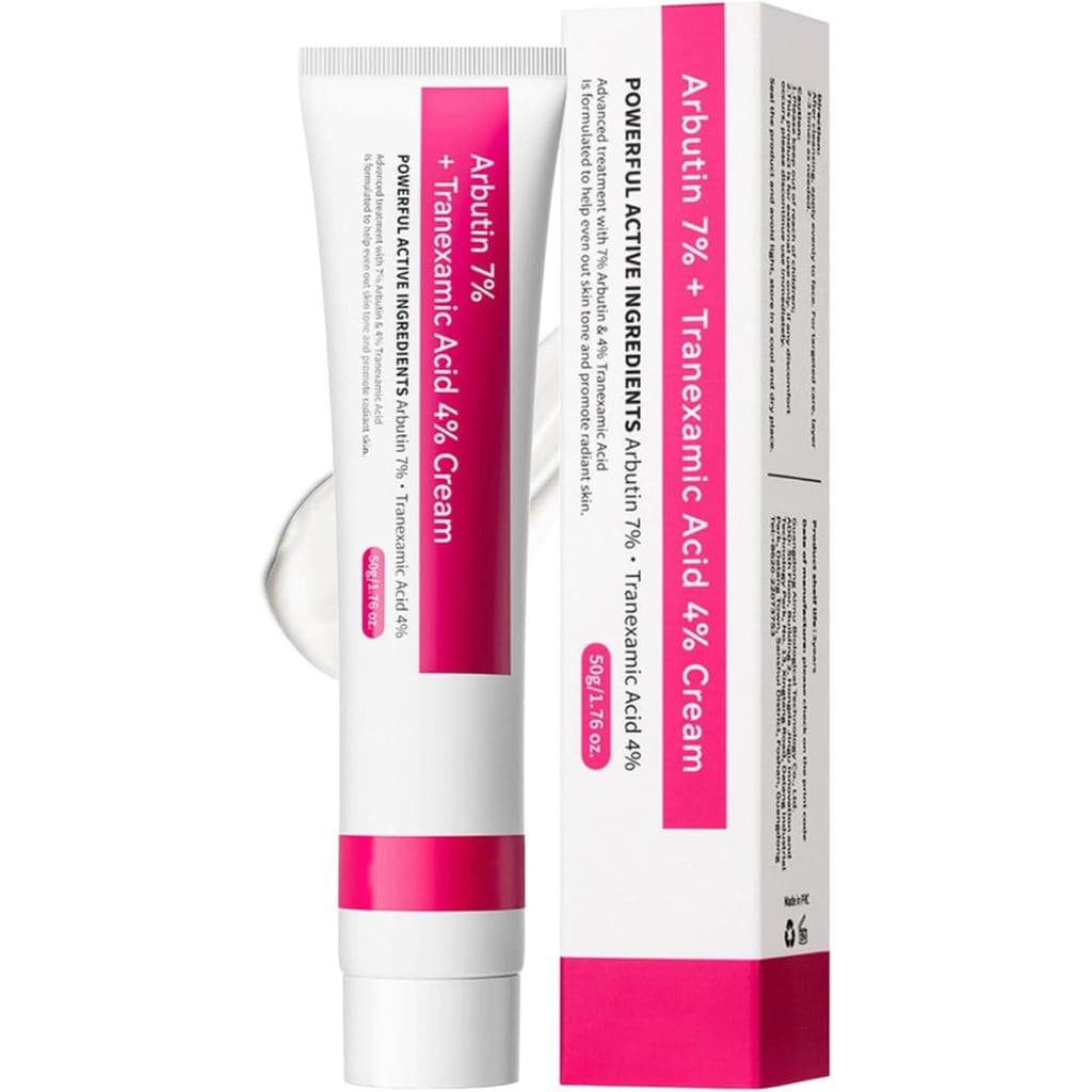 Creme Alpha Arbutin 7% + Ácido Tranexâmico 4%, Poderoso Creme Clareador para Pele Negra, Uniformiza o Tom, Antimanchas,