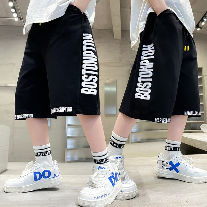 GILE Shorts de verão para meninos, calças cortadas infantis, calças casuais, estilo verão, calças médias grandes para cr