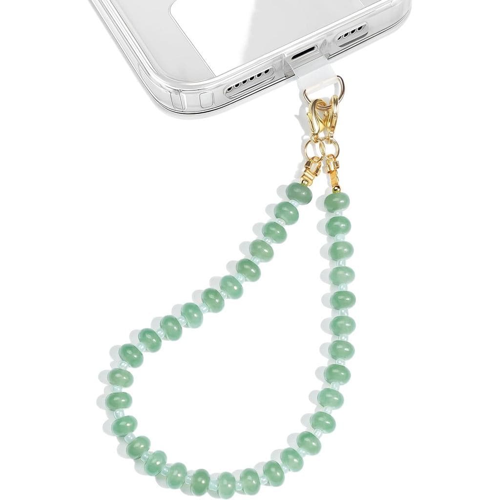 Pulseira de Pulso para Telefone com Contas de Pedra para Mulheres – Pulseira de Corrente Destacável, Núcleo Durá