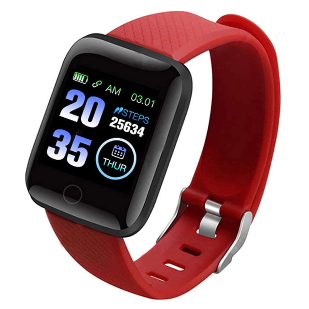 Smartwatch D13 Vermelho - Monitor Cardíaco Pressão Calorias