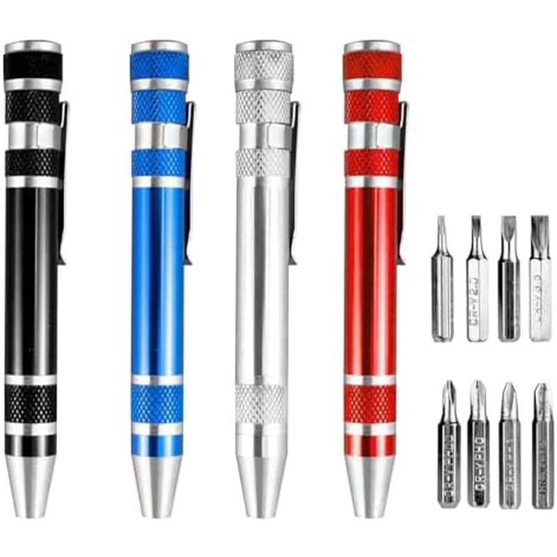 4 Pçs 8 Em 1 Caneta Multiferramenta Chave De Fenda Mini Conjunto Ferramenta Útil , Portátil Magnética Para Reparação Ins