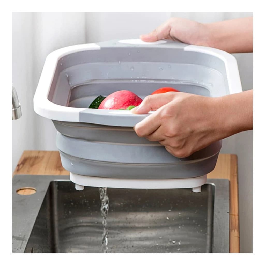 Bacia Silicone Balde Tábua Peixe Roupa Corta Casa Alimento Lava Cozinha Suporte Cesto