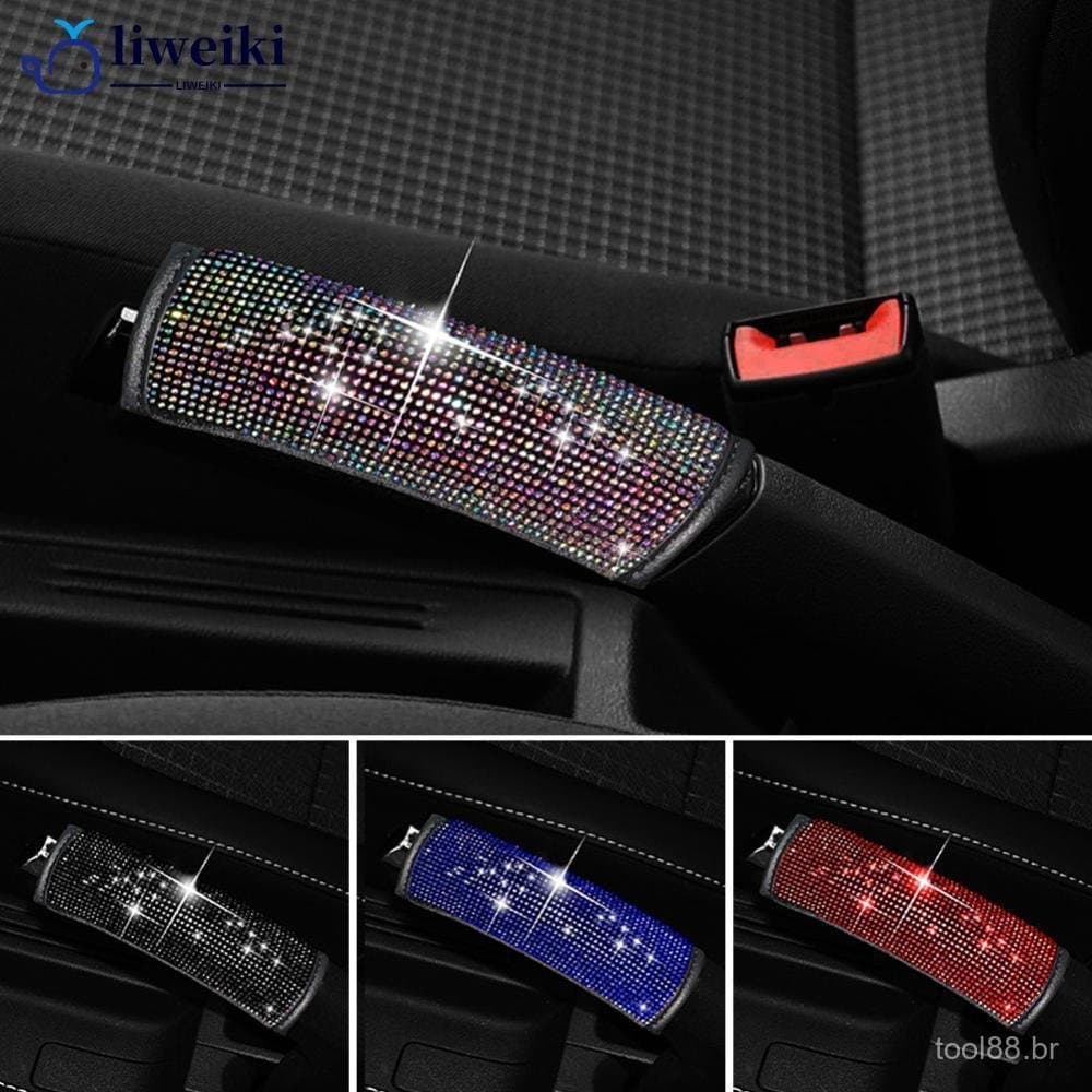 Capa de Freio de Mão para Carro com Strass, Couro Antiderrapante, Acessório Decorativo Protetor para Interior