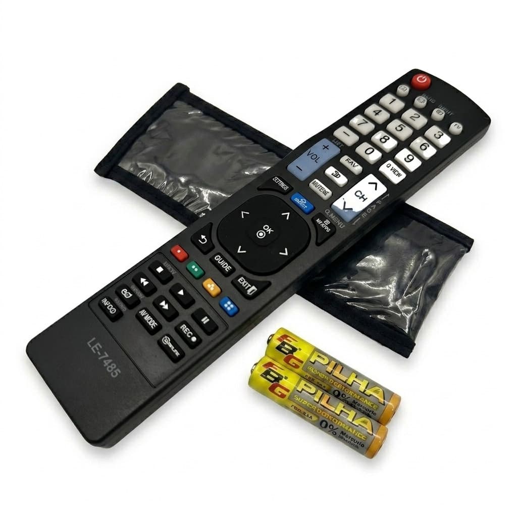 Kit Controle+Capa+Pilha Compatível TV LG 3D Universal LE-7485 SKY-7485