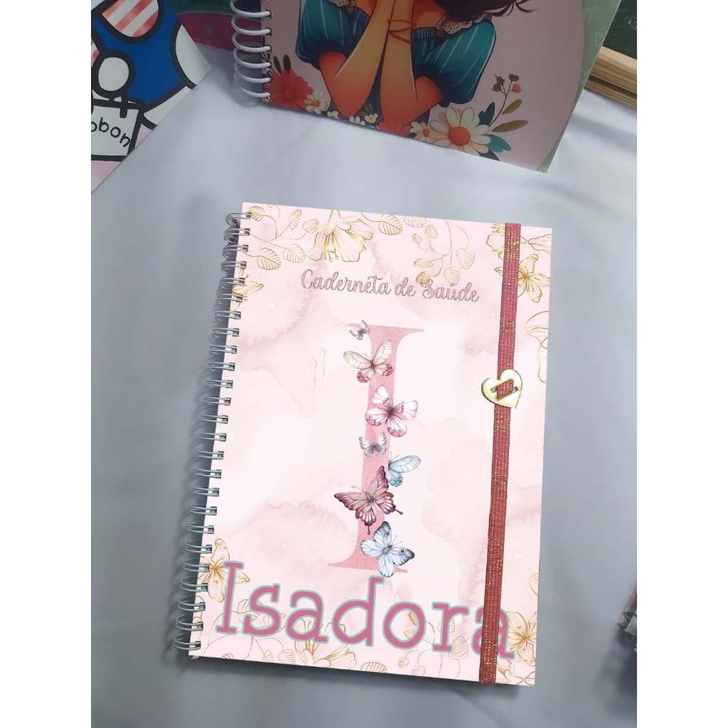Caderneta de Vacinação Alfabeto borboletas Personalizada com Nome Com nome Diversos Temas Menina sa
