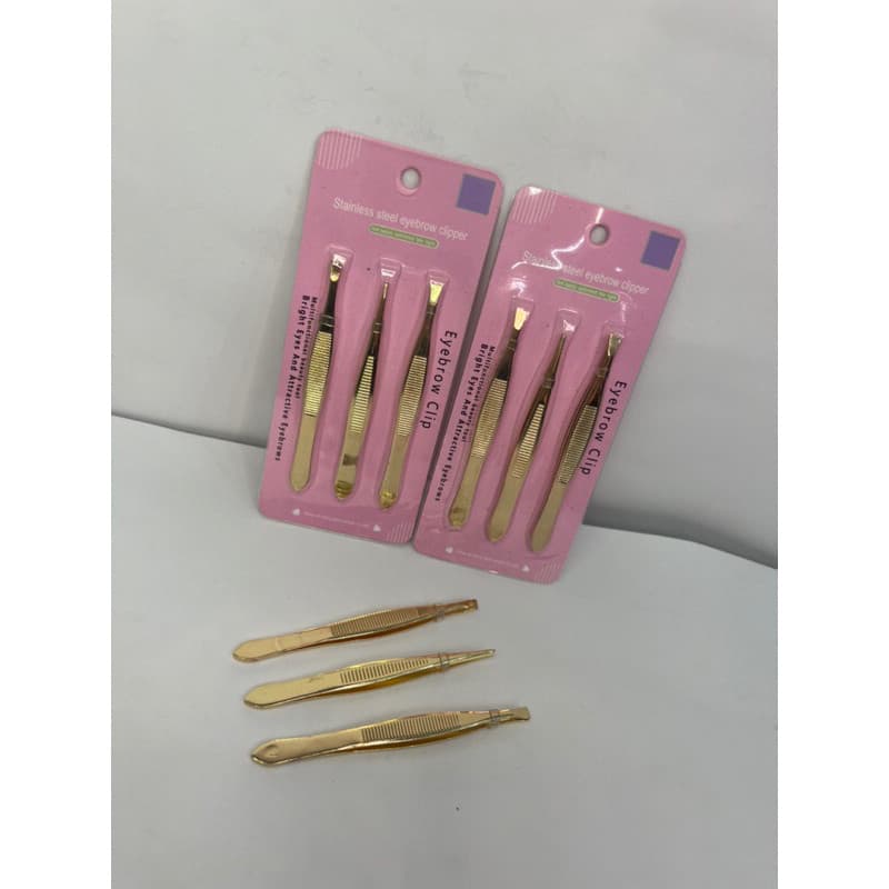 Kit pinças dourada de sobrancelha